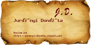 Jurányi Donáta névjegykártya